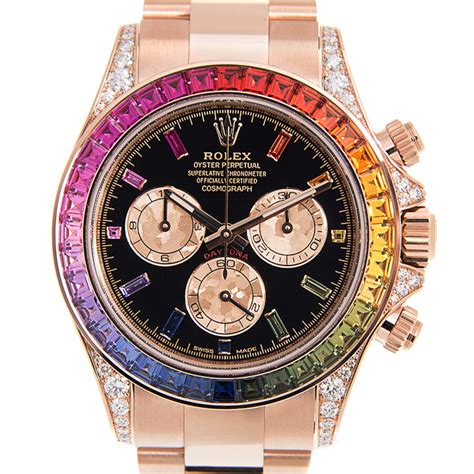 rolex rainbow daytona watch|rolex daytona 116595 for sale.